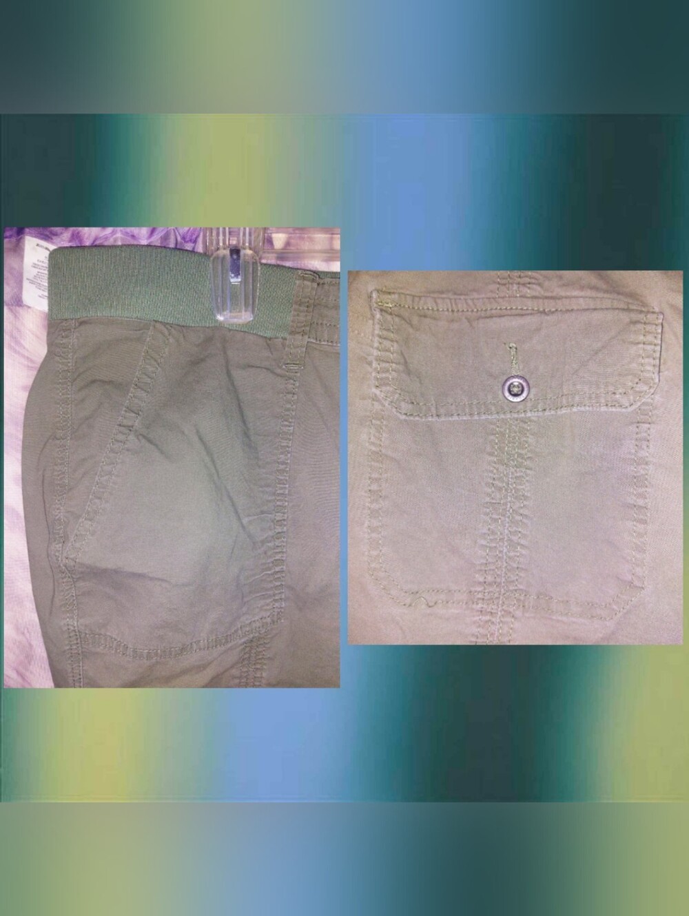 Torrid brand Olive Green Bermuda Stretch Poplin Mid-Rise Shorts Sz 26|4X - Picture 6 of 11
